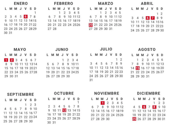 Calendario Laboral Estos Son Los Festivos Y Puentes Del Pr Ximo The Best Porn Website