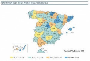 El número de líneas de banda ancha crece un 13% en España y ya se sitúa en 9,04 millones