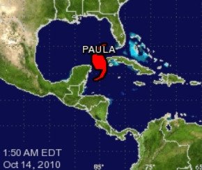 El huracán Paula se acerca a Cuba