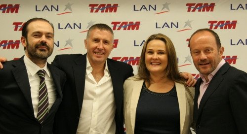 Tras la fusión de LAN y Tam: Mauricio Amaro, Enrique Cueto, Maria Claudia Amaro, Ignacio Cueto.