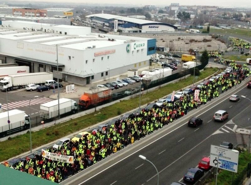 Imagen de la manifestación de los trabajadores de Iberia el pasado 18 de febrero.