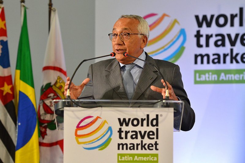 Ministro de Turismo de Brasil, Gastao Viera, en la inauguración de la WTM Latin America