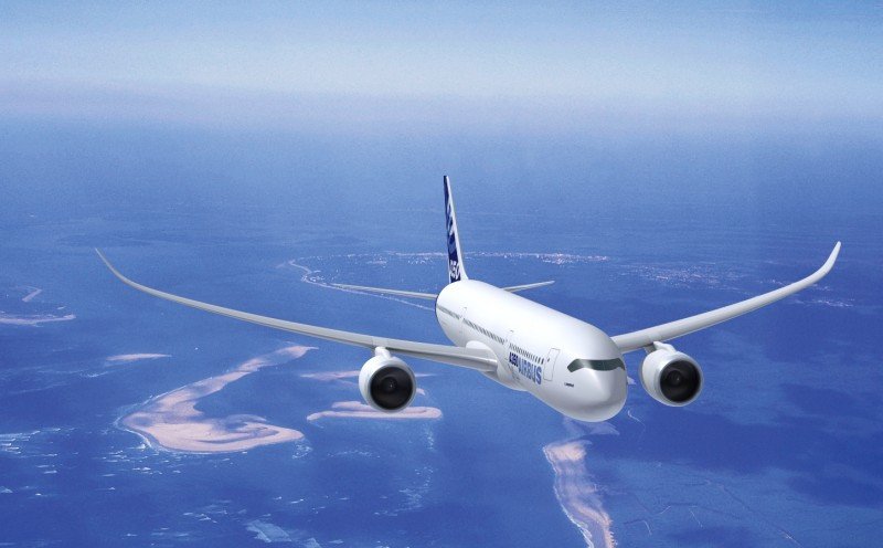 Ilustración digital del nuevo Airbus A350 XWB.