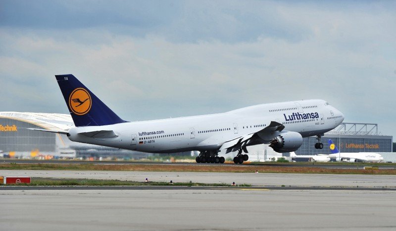 El Boeing 747-8 de Lufthansa.