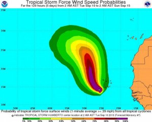 Amenaza de huracán cerca de Cabo Verde