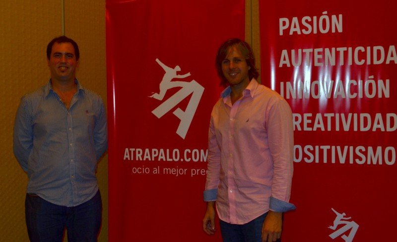 Martín Romano y Alejandro Valls, en el lanzamiento de Atrápalo Argentina. 