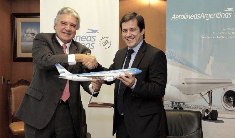 Rafael Alonso (Airbus)  y Mariano Recalde (Aerolíneas Argentinas).