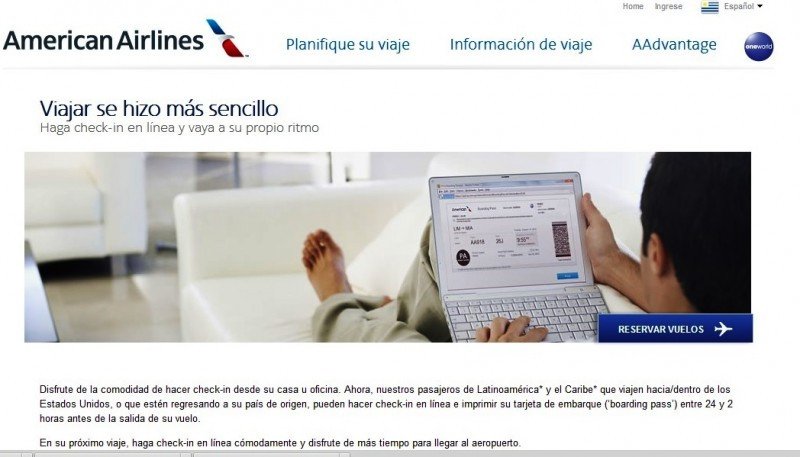 American Airlines abre check-in online a pasajeros latinoamericanos