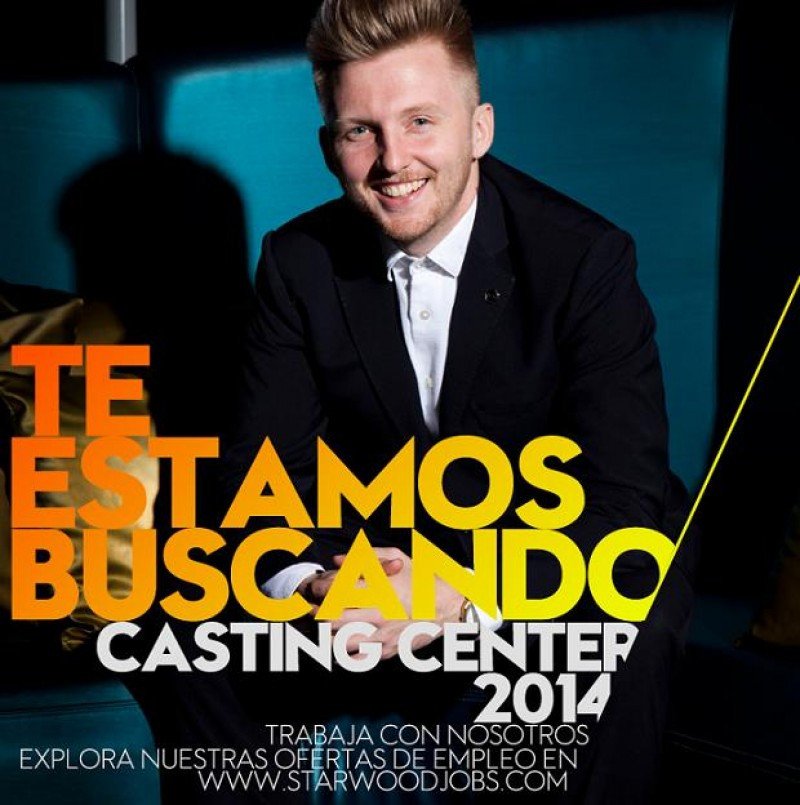 Cartel anunciador del casting center del W Barcelona.