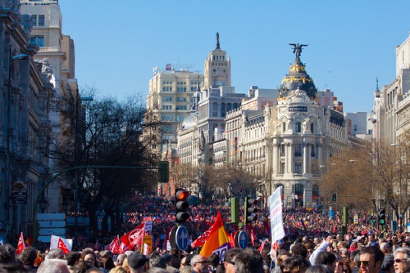 Una manifestación en el centro de Madrid. #shu#