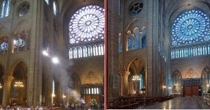 Fotonoticia antes y después: Notre-Dame con luces LED 