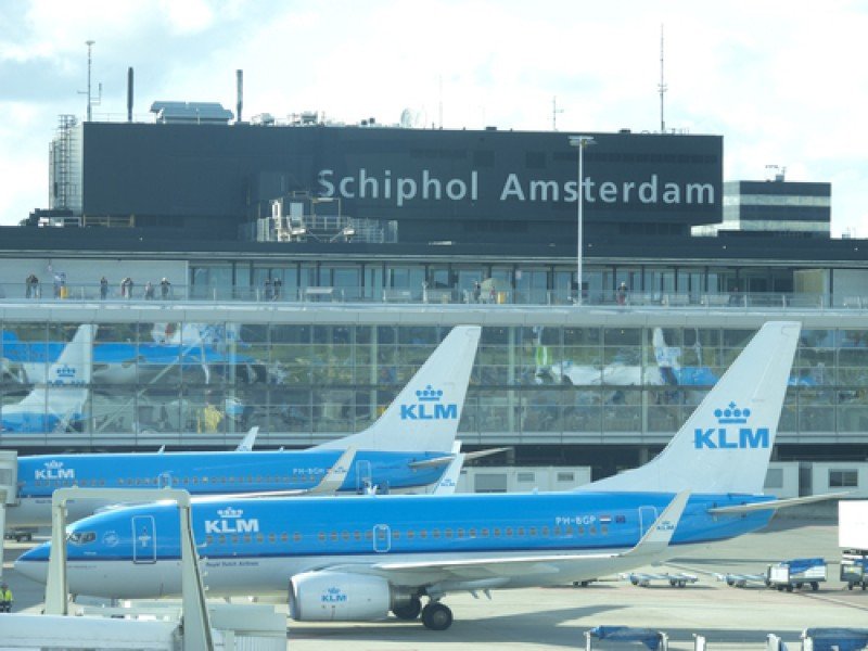 Aviones de la aerolína holandesa KLM en el aeropuerto de Schiphol Amsterdam. #shu#