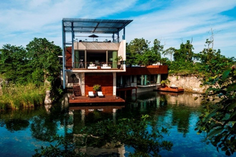 Casa Laguna, una de las villas residenciales de Rosewood Mayakoba Riviera Maya.