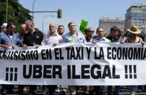 Huelga en Barcelona y manifestación en Madrid contra Uber