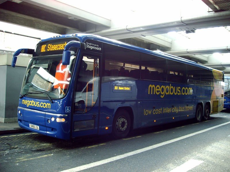 Uno de los autocares de la empresa Megabus.