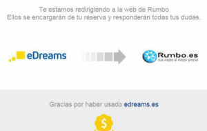 eDreams redirige a la web de Rumbo