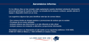 Aeroméxico denuncia intento de estafa online en su nombre