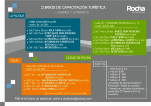 Inscriben para cursos de turismo, hotelería y gastronomía en Rocha