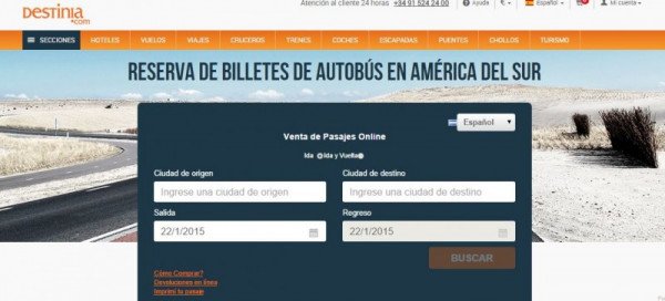 Destinia a vender para buses de Sudamérica | Intermediación