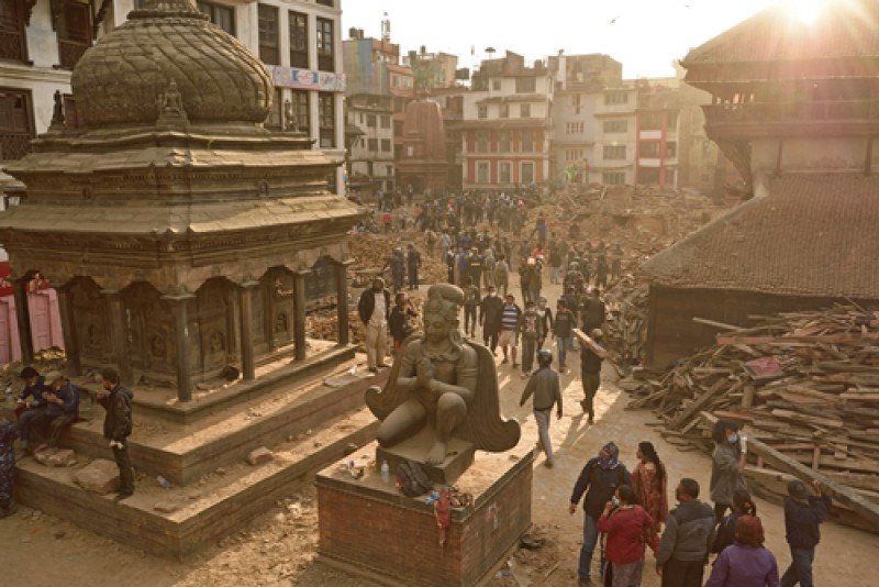 Una imagen del centro de Katmandú cuatro días después del terremoto del 25 de abril. #shu#