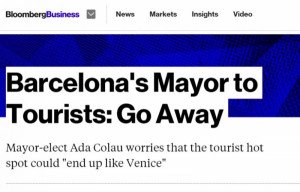 Bloomberg: Ada Colau no quiere más turistas en Barcelona