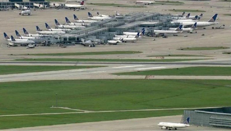 Aviones de United Airlines en el Aeropuerto Internacional de Chicago-O'Hare.