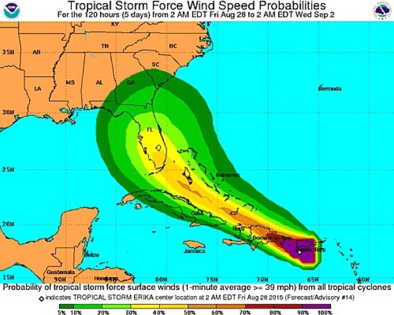 La tormenta tropical Erika atravesará la República Dominicana Economía