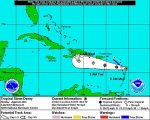 La tormenta tropical Danny se debilita en el Caribe