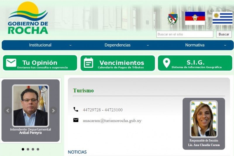 Nueva imagen de la web departamental de Rocha.