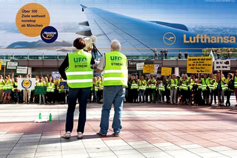La huelga en Lufthansa cumple una semana: 4.720 vuelos cancelados y 550.710 pasajeros varados (Imagen de UFO).