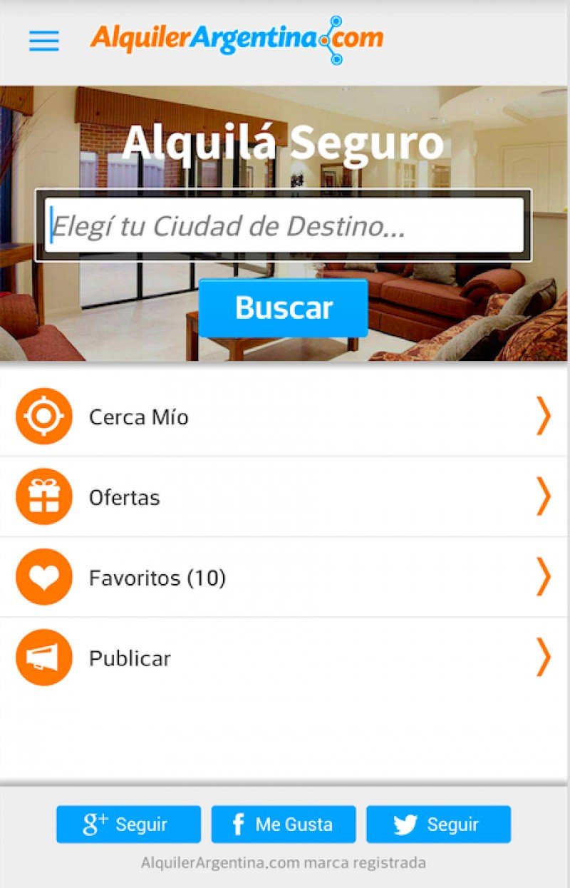 AlquilerArgentina lanza app para buscar alojamientos desde smartphones
