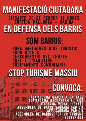 Manifestación contra el turismo masivo en Barcelona