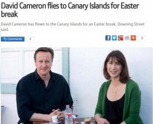 David Cameron y Angela Merkel brindan promoción gratis a Canarias