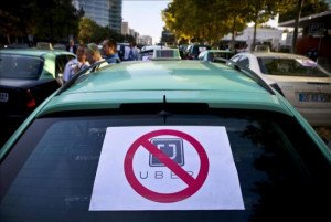 Protestas contra Uber en tres países