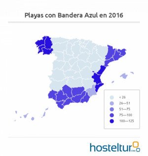 Mapa: cómo se reparten las 586 banderas azules en España