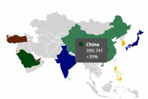 Infografía: los países asiáticos que más turistas envían a España