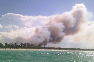 Sospechan que incendio en isla del Caribe mexicano de Holbox fue intencional