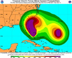 El huracán Matthew avanza hacia Florida tras sembrar destrucción en Caribe