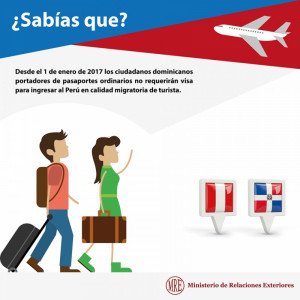 Dominicanos ya pueden ingresar a Perú sin visa