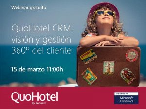 Webinar: QuoHotel CRM, visión y gestión 360º del cliente 