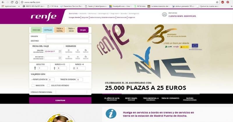 Colapsa La Web De Renfe Con La Venta De Los Primeros Billetes AVE A 25 ...