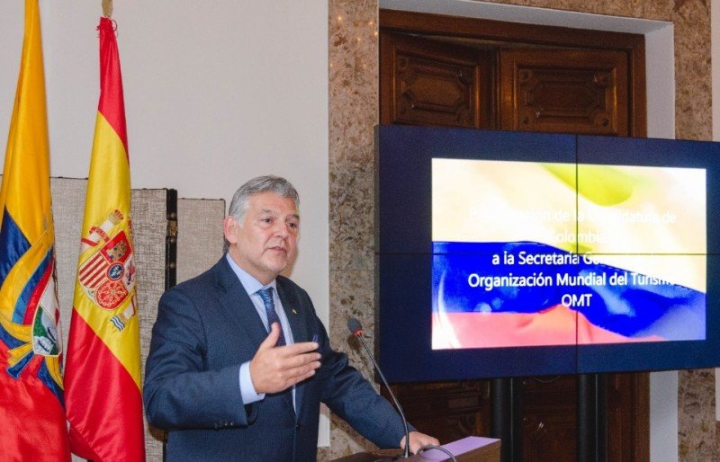 Jaime Alberto Cabal en el anuncio de su candidatura a la conducción de la OMT. Foto: Noticanarias.