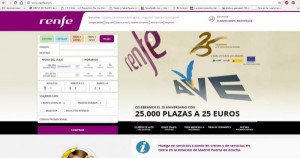 Colapsa la web de Renfe con la venta de los primeros billetes AVE a 25 €