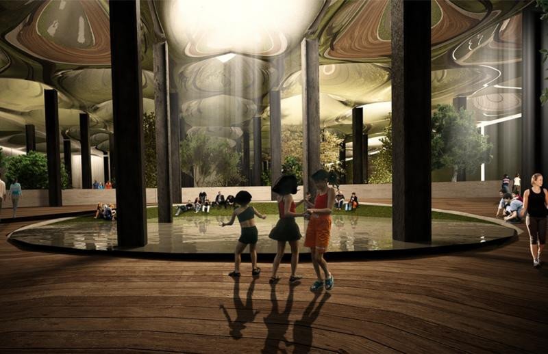 Recreación virtual del futuro parque subterráneo Lowline, que abrirá en Nueva York en 2021.