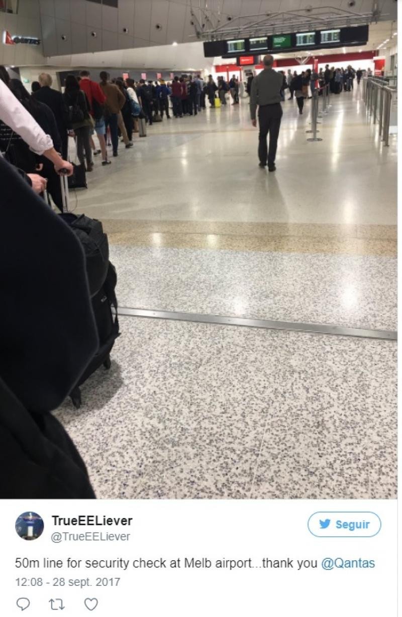 Colas en el aeropuerto de Melbourne.