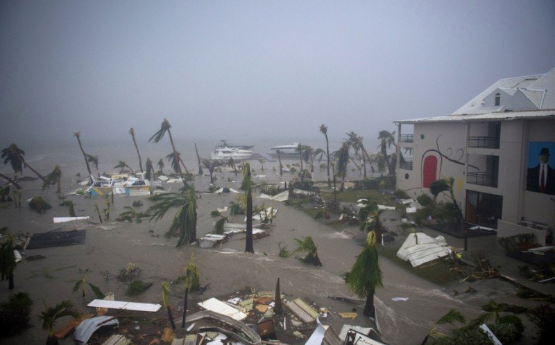 Hotel Mercure en Marigot, cerca de la Bahía de Nettle, en la parte francesa de Saint Martin, tras el paso de Irma.