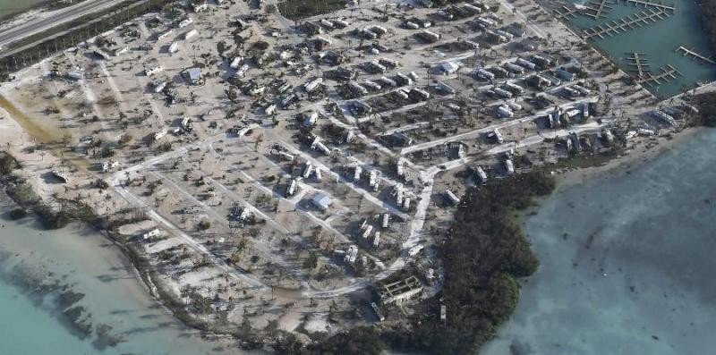 Casas rodantes de los cayos, tras el paso de Irma. Foto: elnuevodia.com
