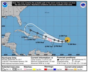 El huracán Irma se acercará peligrosamente a la República Dominicana
