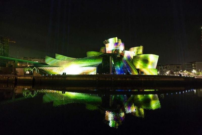 Espectáculo de mapping para celebrar el XX aniversario del Museo Guggenheim
