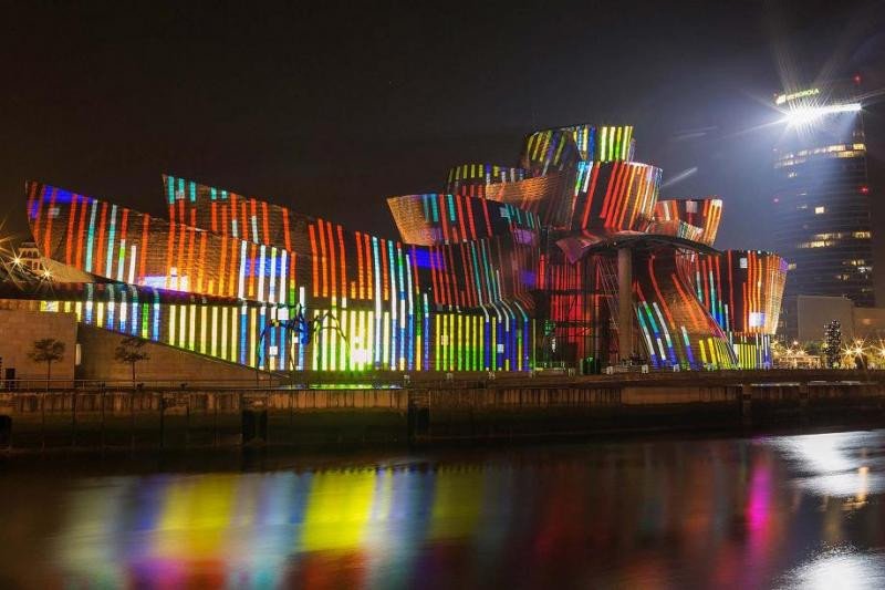 Espectáculo de mapping para celebrar el XX aniversario del Museo Guggenheim